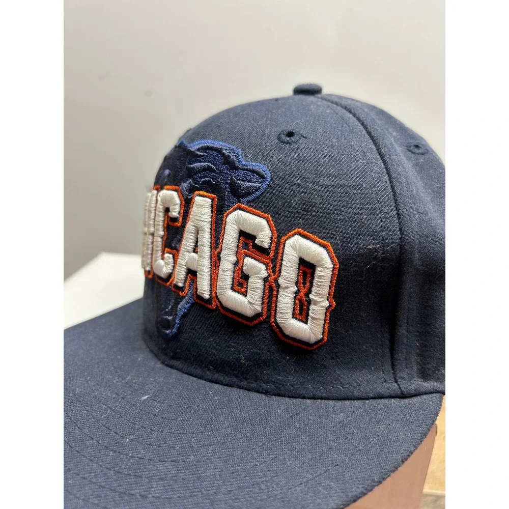 Chicago Bears NFL New Era 59Fifty Fitted‎ Hat Size 6 7/8 Navy Blue